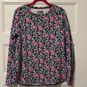 NWOT Lilly Pulitzer Blythe Pullover Luxletic UPF 50+ Navy Garden